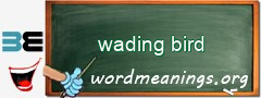 WordMeaning blackboard for wading bird